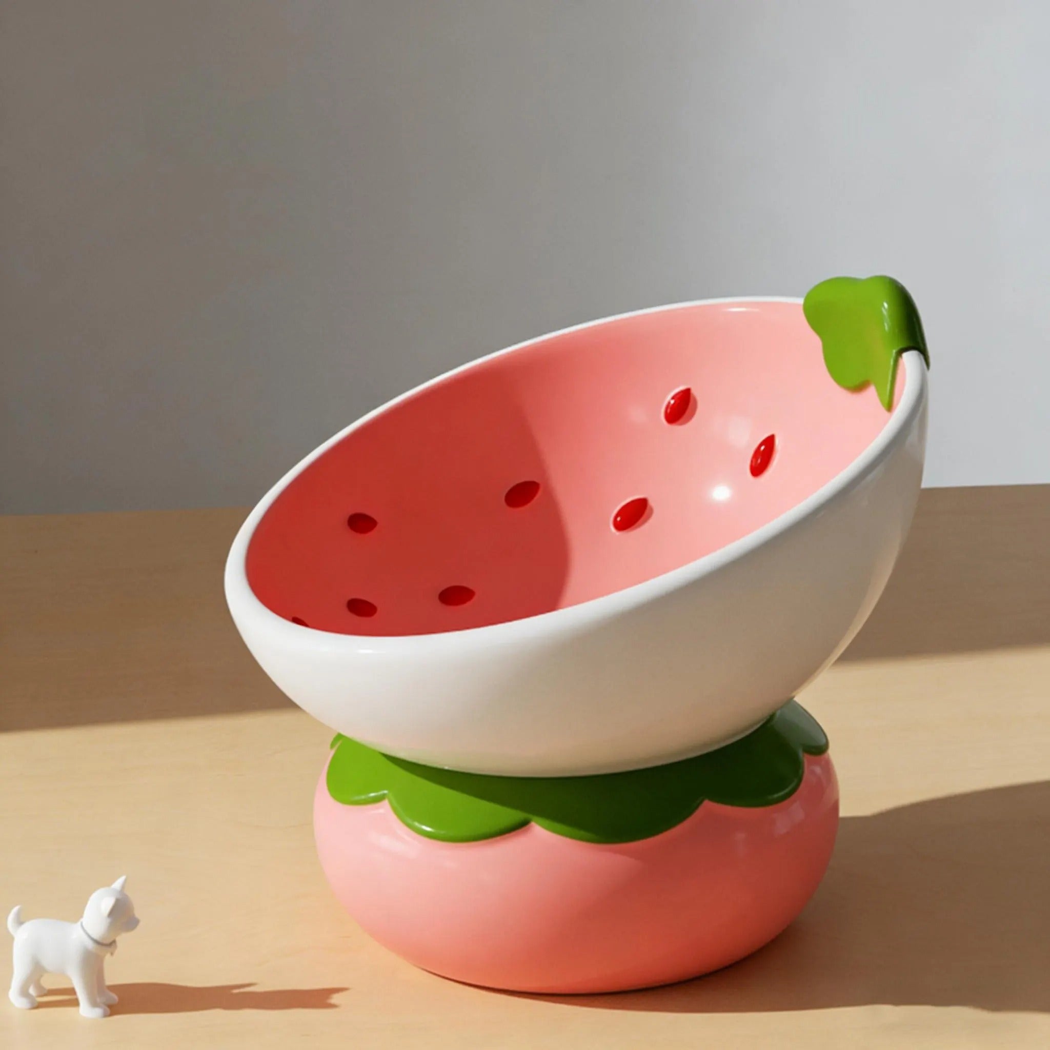 Ceramiczna miska dla zwierząt w truskawki, miska dla kota lub psa, miska dla psa w truskawki, prezent dla miłośników kotów