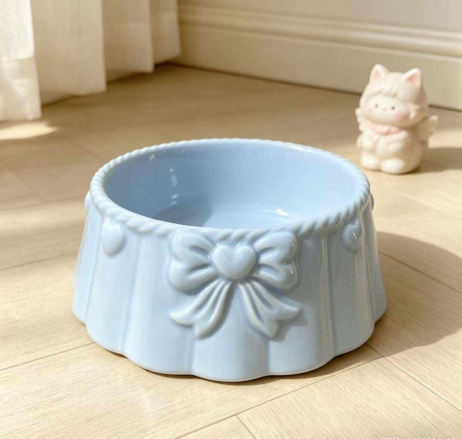 Ceramiczna miska dla zwierząt na podwyższeniu – ochrona szyi, szeroka i stabilna miska dla psów i kotów (zabezpieczenie przed przewróceniem)